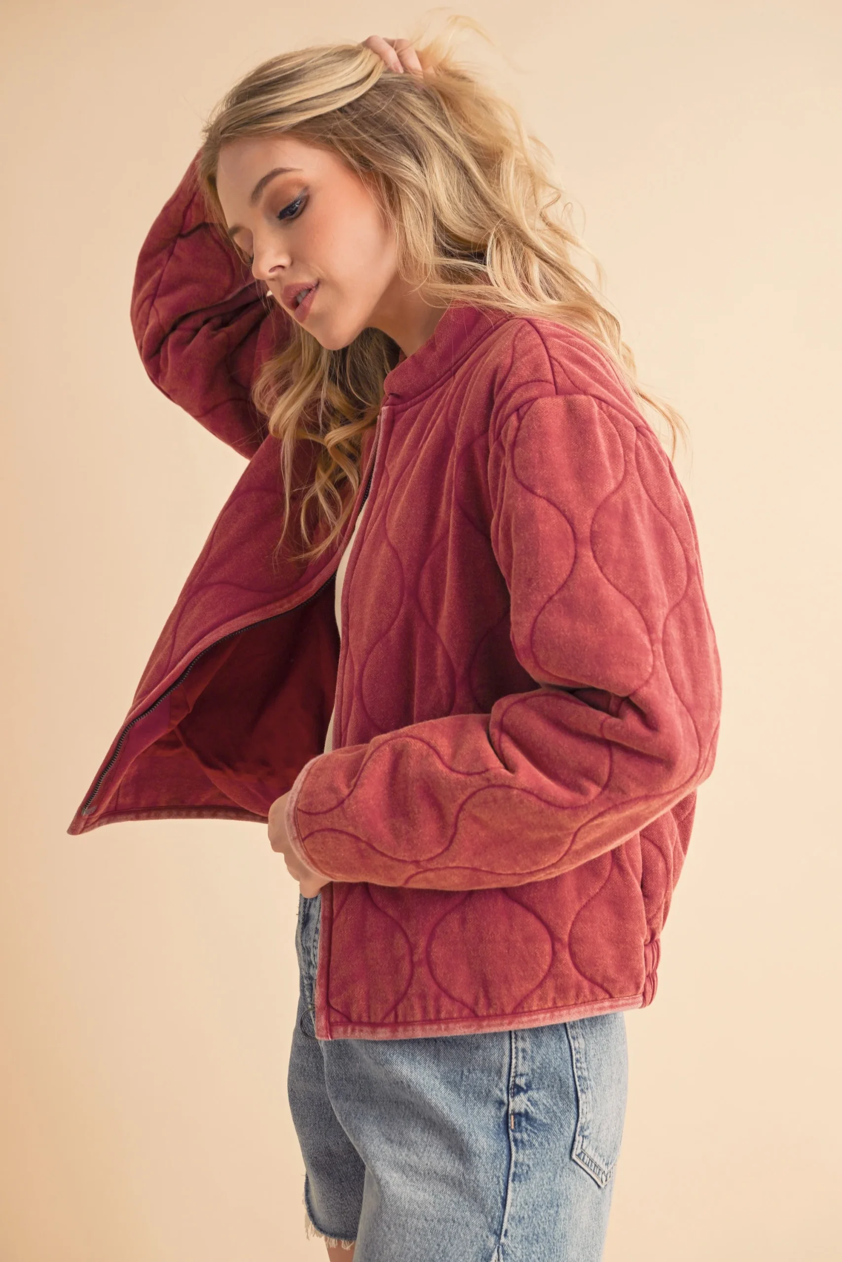 Zip Up Quilted Jacketo - Image 5