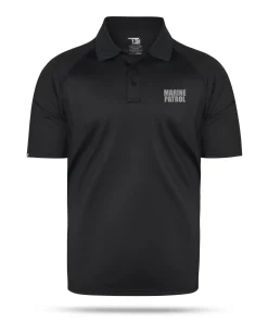 [MARINE PATROL] Men's Performance Polo [BLK/GRY]